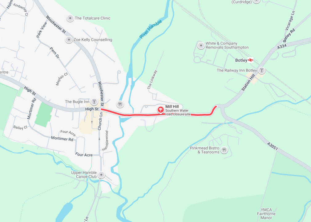 Mill Hill (A334) in Botley